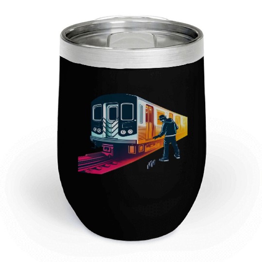 AI Teen at Subway Layup Masked Chill Wine Tumblers