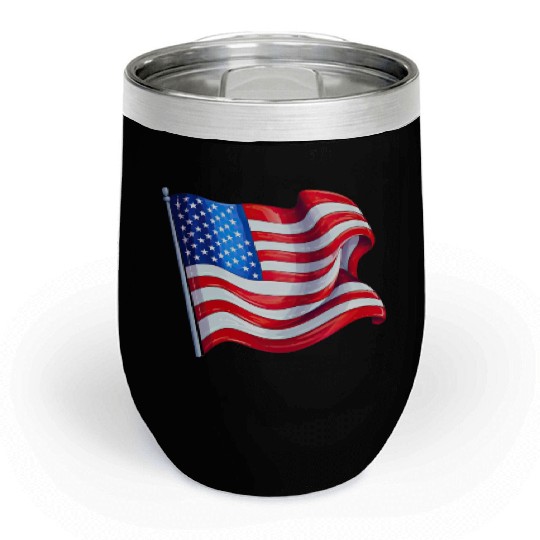 4th Of July. flag Chill Wine Tumblers