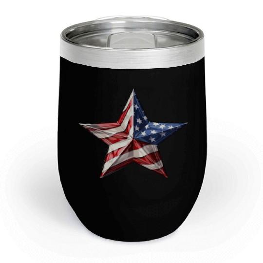 4th Of July, star Chill Wine Tumblers