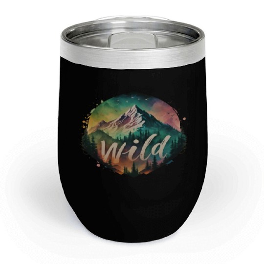 Landscape Mountains Wilderness Chill Wine Tumblers