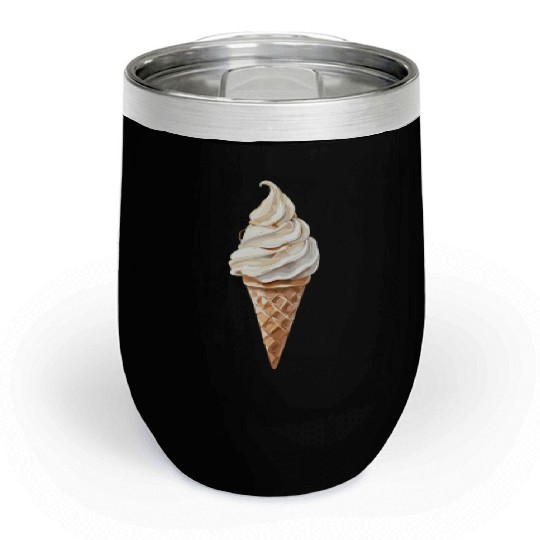Swirled Vanilla Ice Cream Cone Delight Chill Wine Tumblers
