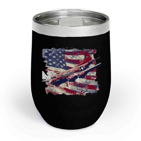yankee, lady, world war 2 Chill Wine Tumblers