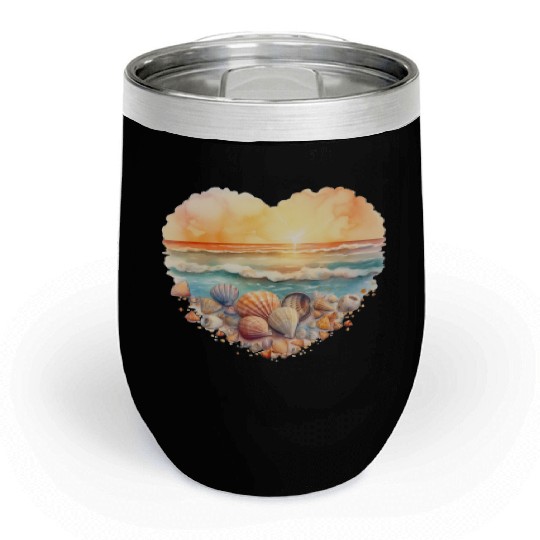 Watercolor Beach Clipart, Summer PNG Bundle, Chill Wine Tumblers