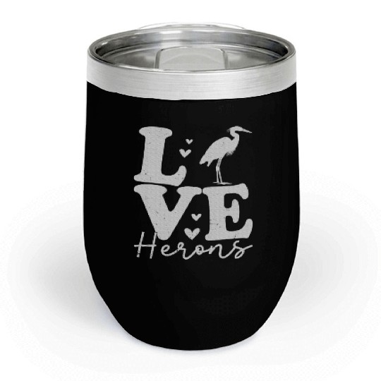 Love Heron Blue Heron Birds Lover Gifts Chill Wine Tumblers