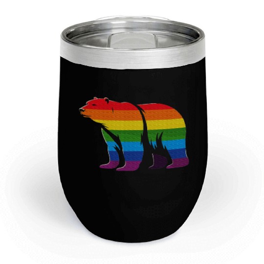 Polar Bear Rainbow LGBT Gay Pride Lesbian LGBT Chill Wine Tumblers