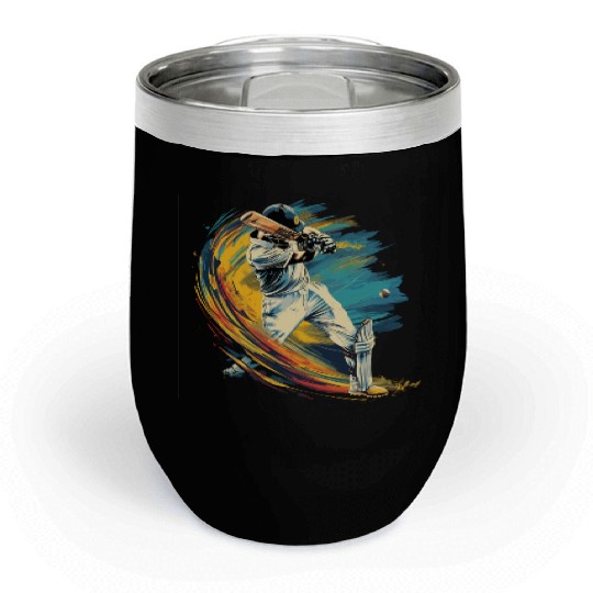 Cricket Player Sport US Chill Wine Tumblers