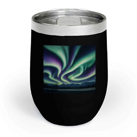 ultra realistic northern lights Chill Wine Tumblers