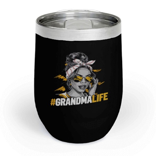 Baseball Grandma Grandmother Grandparents Day Chill Wine Tumblers