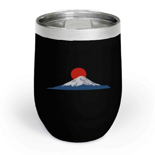 Japanese dawn on Mount Fuji Chill Wine Tumblers