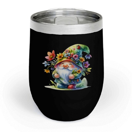 Cute Gnomes Clipart - Adorable Garden Gnome Chill Wine Tumblers