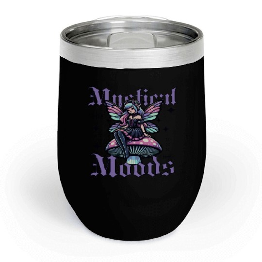 Mystical Moods Fairy on Mushroom Chill Wine Tumblers