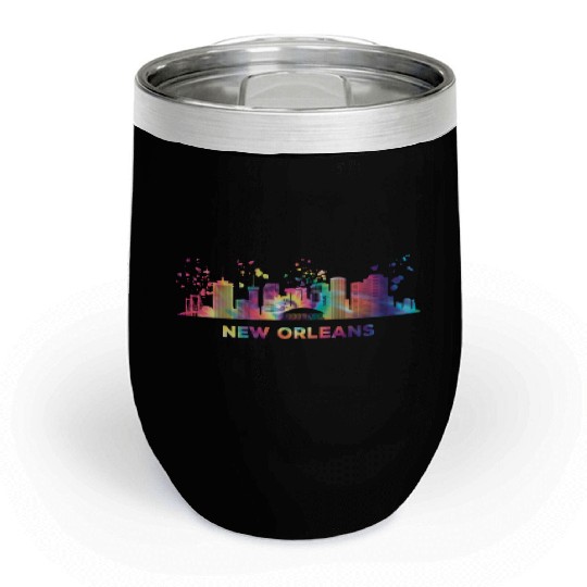 New Orleanian Skyline New Orleans Chill Wine Tumblers