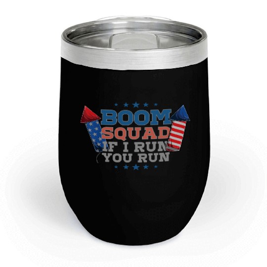 BOOM SQUAD Fireworks Director 4th of July Chill Wine Tumblers