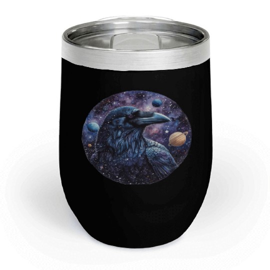 Celestial Raven Clipart Clipart, Crow Bird Witch Chill Wine Tumblers