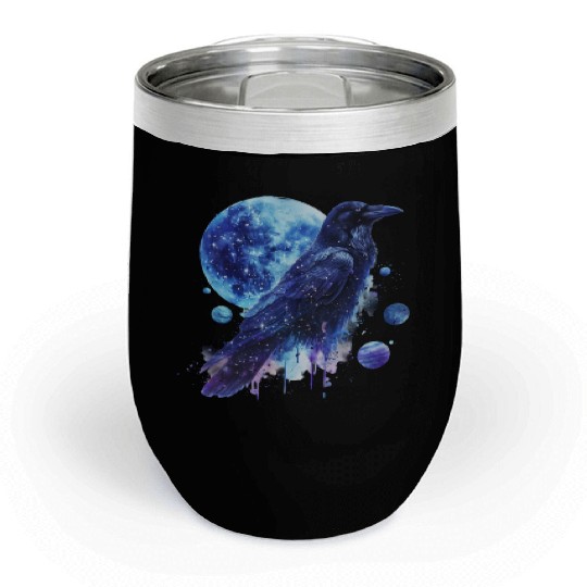 Celestial Raven Clipart Clipart, Crow Bird Witch Chill Wine Tumblers