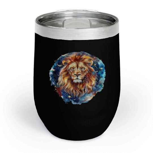Celestial Lion Images, Mystical Lion, Night sky Chill Wine Tumblers