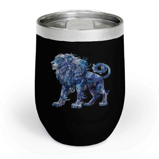Celestial Lion Images, Mystical Lion, Night sky Chill Wine Tumblers