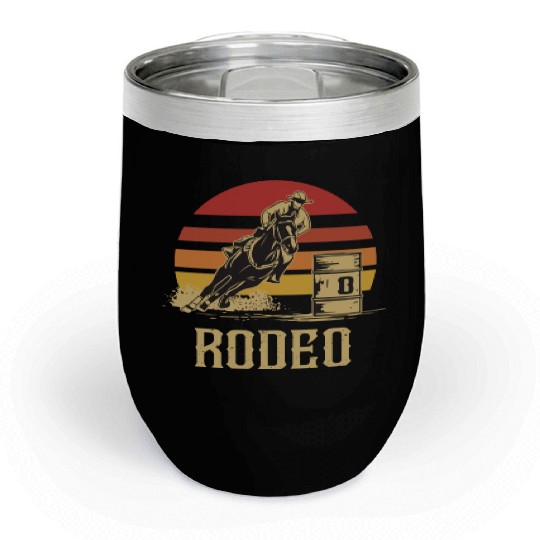 Retro Barrel Racing Gifts Chill Wine Tumblers