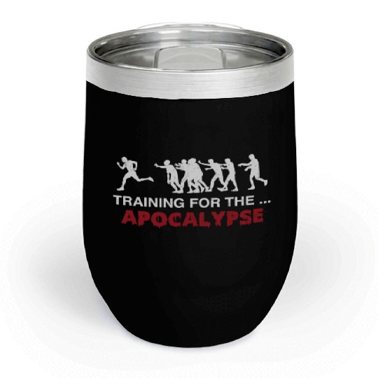 Zombie Training for the Apocalypse Running Chill Wine Tumblers