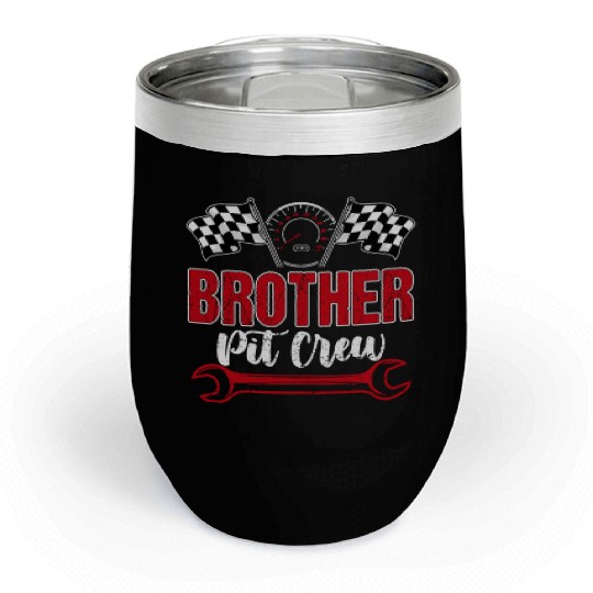 Racing Family Brother Pit Crew Birthday Party Chill Wine Tumblers
