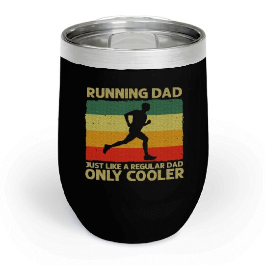 Running Dad Marathon Runner Coach Marathoner Chill Wine Tumblers