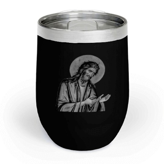 Scary Knight Clothing Catholic Praying Chill Wine Tumblers