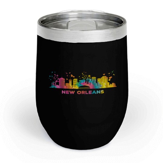 New Orleanian Skyline New Orleans Chill Wine Tumblers