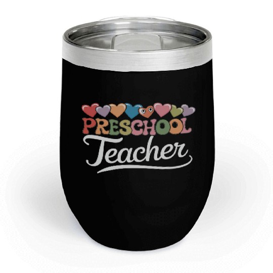 Preschool Teacher First Day Groovy Back To School Chill Wine Tumblers