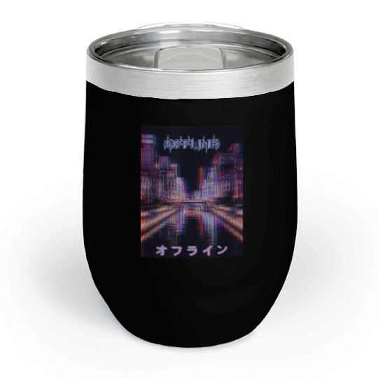 Offline Streetwear clothes aesthetic vaporwave Chill Wine Tumblers