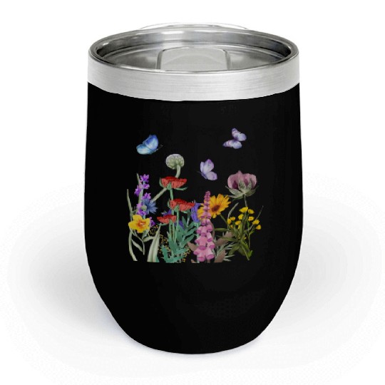 Wild flowers garden Chill Wine Tumblers