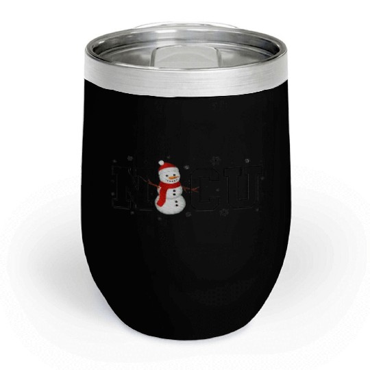 NICU Christmas Snowman Nurse Chill Wine Tumblers