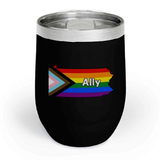 Pennsylvania Pride Ally Progress Flag Chill Wine Tumblers