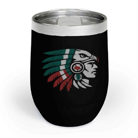 Aztec Warrior Indigenous Mexican Aztec Jaguar Chill Wine Tumblers