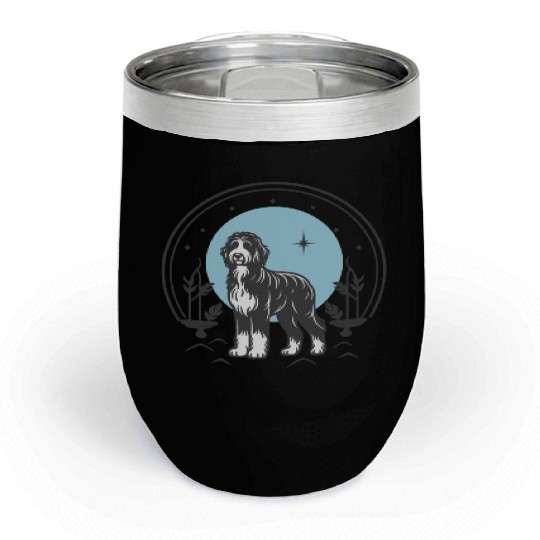Bernedoodle Tarot Card Dog | Celestial and Starsee Chill Wine Tumblers