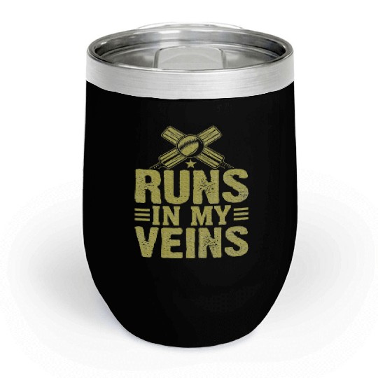 Cricket runs in my Veins Cricket Chill Wine Tumblers