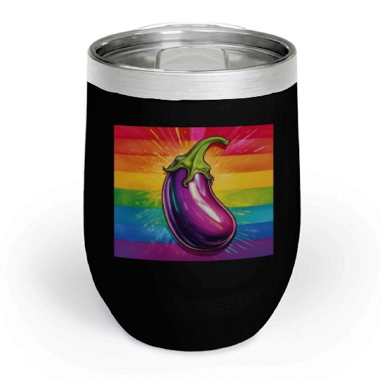 LGBTQ Eggplant Chill Wine Tumblers