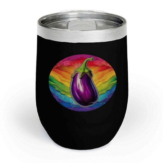 LGBTQ Eggplant Chill Wine Tumblers