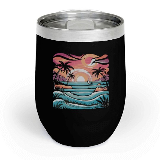 Azure Embrace Mediterranean Dreamscapes Chill Wine Tumblers
