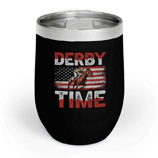 Derby Time Louisville Kentucky Horse Racing Chill Wine Tumblers