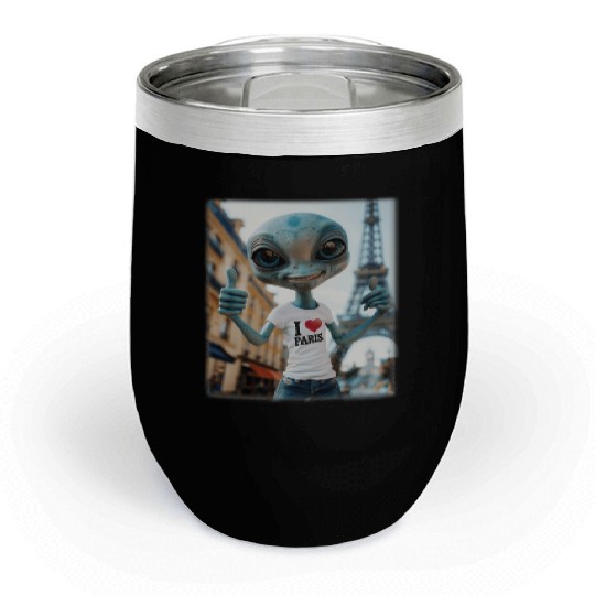 A Alien in Paris. I love Paris Chill Wine Tumblers