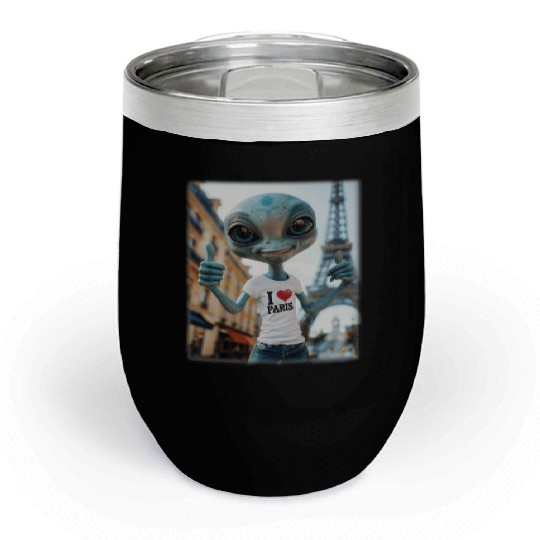 A Alien in Paris. I love Paris Chill Wine Tumblers