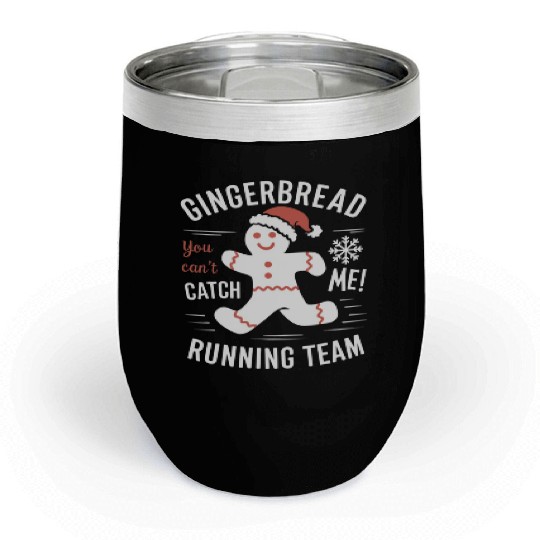 Gingerbread Running Team Christmas Humor Chill Wine Tumblers