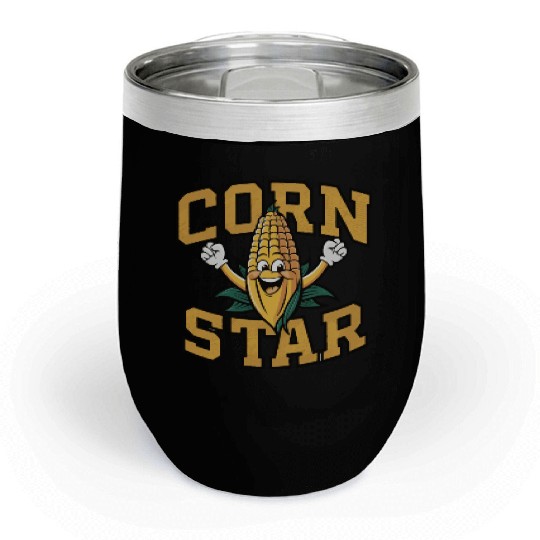 Funny Farm Food Chill Wine Tumblers Corny Cob Farmer Corn Star