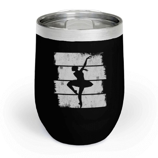 Female Ballet Dancer Drawing Chill Wine Tumblers
