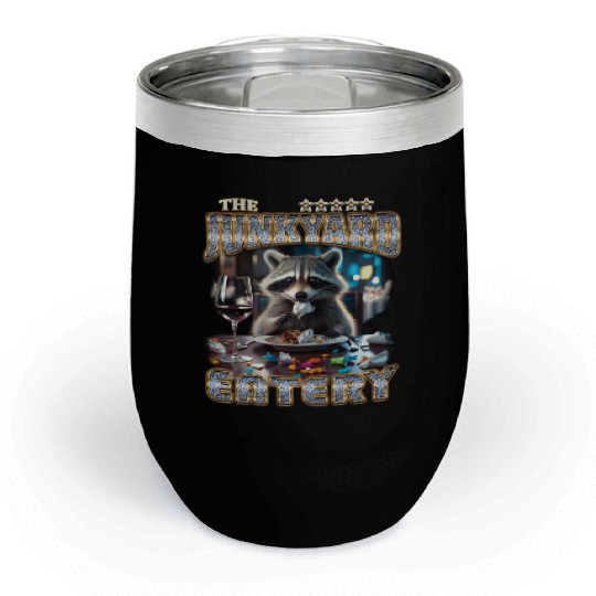 The Junkyard Eatery Funny Raccoon Bootleg Chill Wine Tumblers