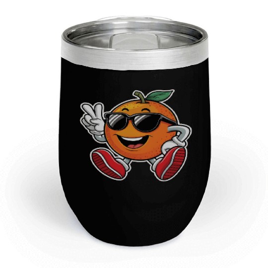 Funny Orange Fruit Relaxing Chill Wine Tumblers