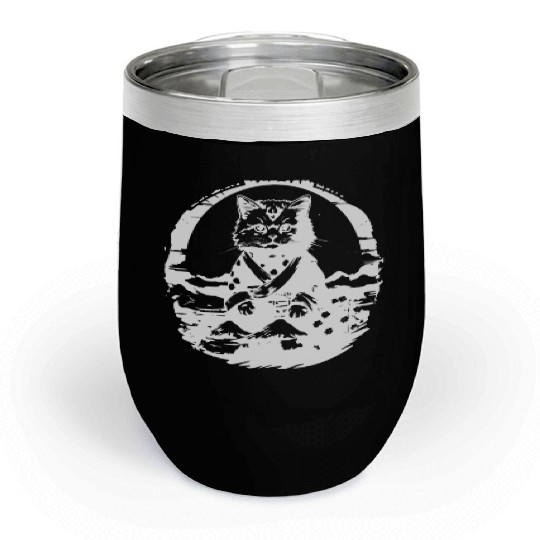 Japanese Cat Chill Wine Tumblers
