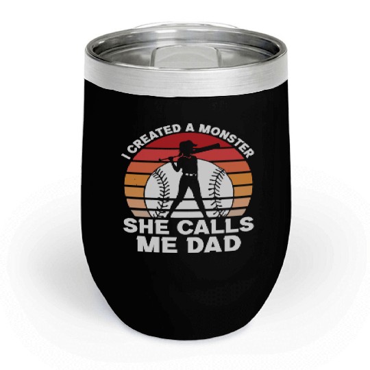 Calls Me Softball Dad Funny Daddy Father's Day Chill Wine Tumblers