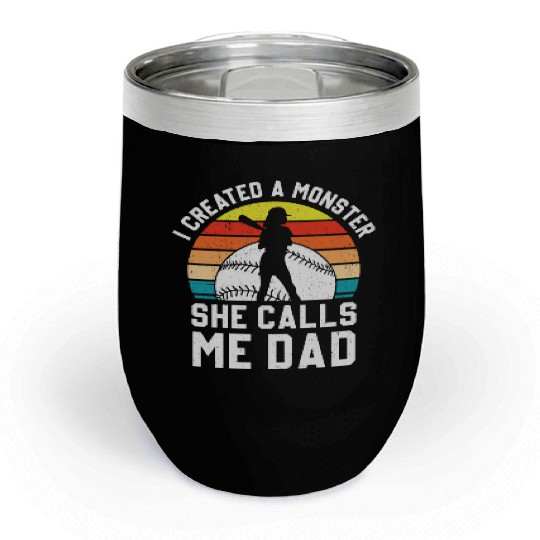 Calls Me Softball Dad Funny Daddy Father's Day Chill Wine Tumblers