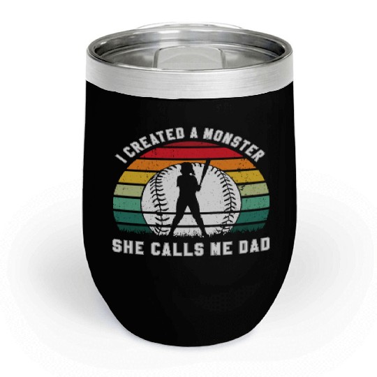 Calls Me Softball Dad Funny Daddy Father's Day Chill Wine Tumblers
